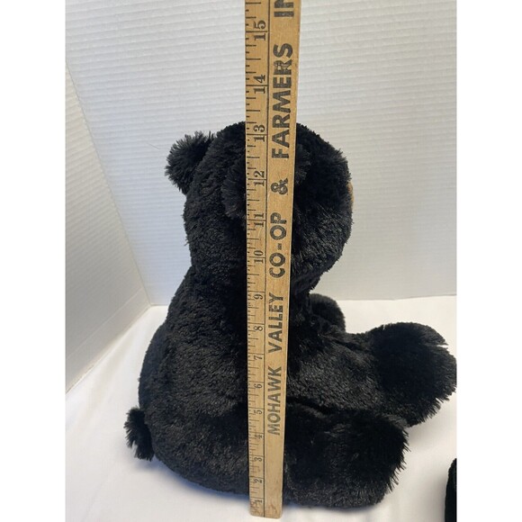 12" and 8” Soft Cuddly Sitting Black Bears Plush Aurora and Wild Republic Set - Picture 15 of 16